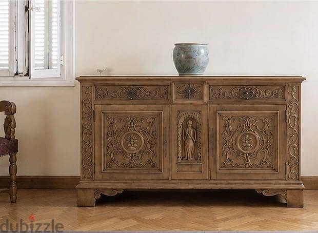 Antique ‘Renaissance’ Oak Wood Dining Table Set 3