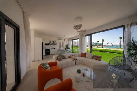 A premium chalet at Cali Coast featuring a world-class, first-row sea view, with a down payment of just 5% and an installment plan extending up to 9 y