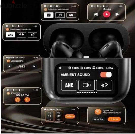 earbuds with smart touch screen noise cancellation 1