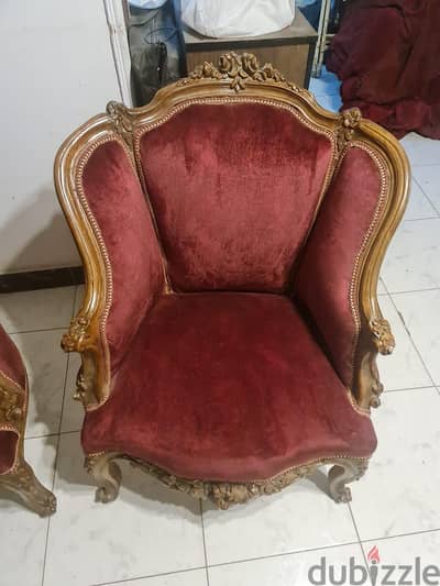 غرفه صالون فاخىه بالكسوه لكل كرسي اربع كراسي وكنبه