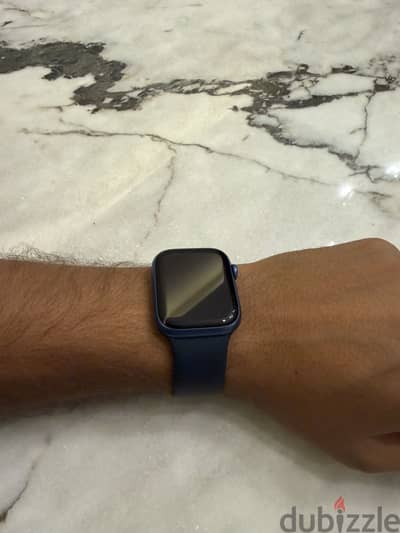 Blue apple watch series 7 with box and charger