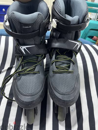 OXELO Adult Inline Fitness Skates FIT100 - Black/Silver
