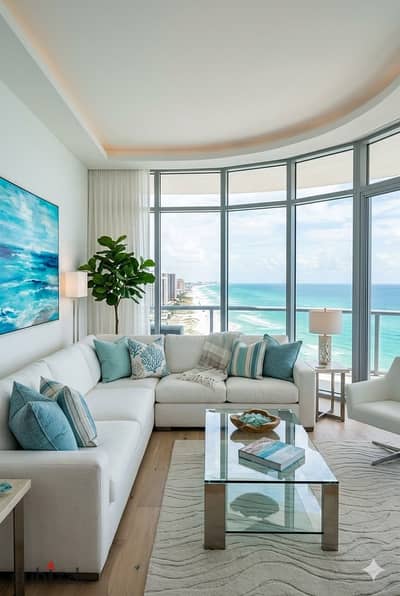 240m 3 rooms ready for immediate delivery for sale with super lux finishing - full sea and lagoon view in - Mazarine Alamein New Alamein North Coast