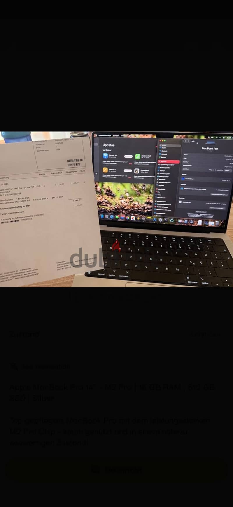 MacBook Pro 14' M2 Pro 16GB With BOX battery 97% 1