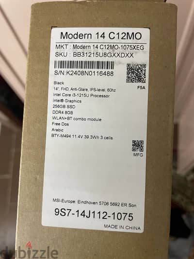 لابتوب Msi Modrn14  كل موصفات في الصور  أنا مشتري جديد مكملش 4 شهور