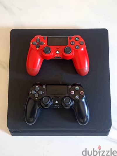 جهاز PS4 Slim 500GB متعدل + دراعين + مجموعة العاب