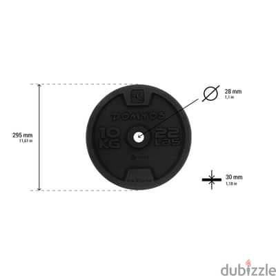 لقطة بسعر محروق: 4 طارات حديد ديكاتلون 40 كجم (28mm) الأصلي - زيرو