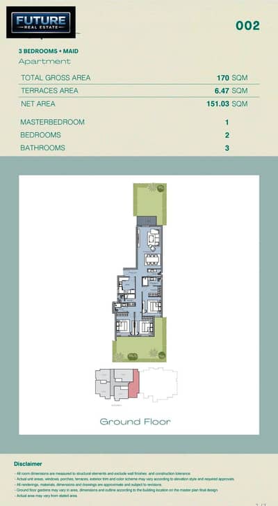 Apartment 171 sqm + 75 sqm garden in Ashgar City compound in October Gardens