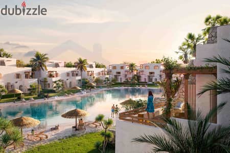 Studio apartment for sale, 43 sq m built area + 22 sq m garden, Sidi Abdel Rahman - KM 135 (quarterly installment 73,000 EGP - walled with marina)