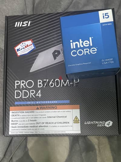 Combo I5-14400F 16GB Ram 3200mhz MSI Pro B760-P DDR4