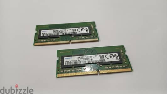 عدد ٢ رام سامسونج اصلية ٨ جيجا . DDR4.3200 MHZ