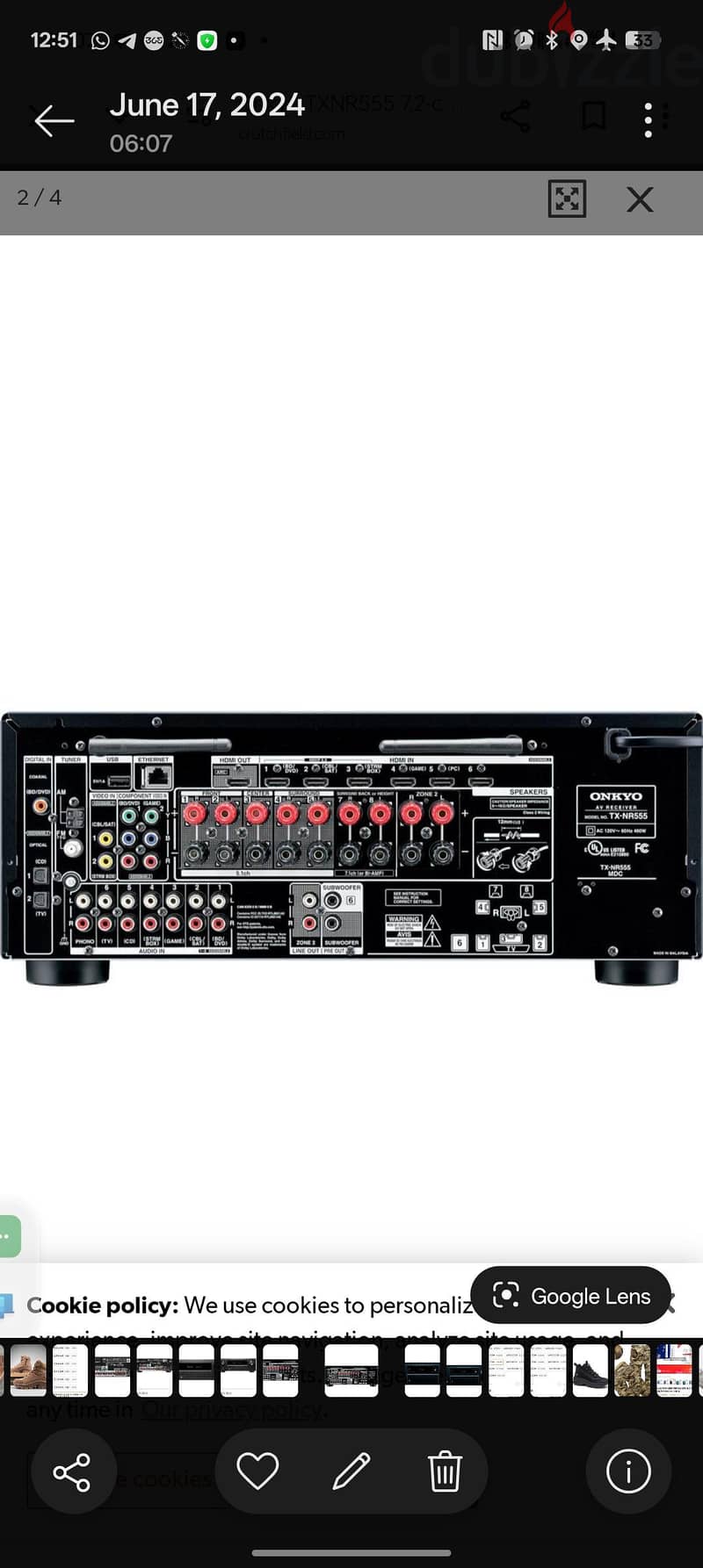 Onkyo AV Receiver TX NR555 1