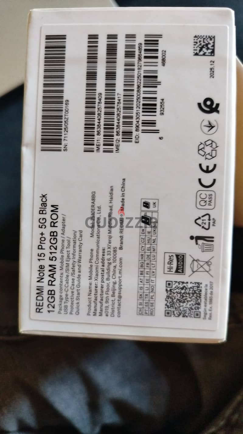 Xiaomi redmi note 15 Pro+  5 G 2
