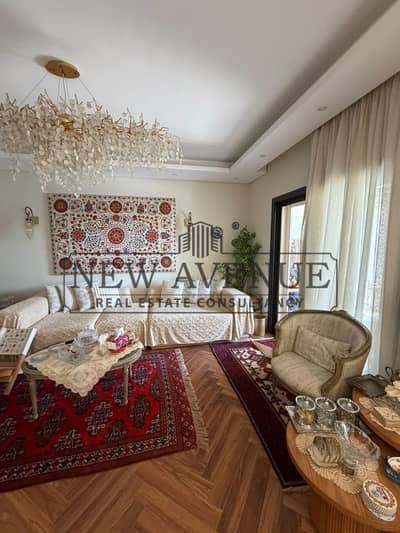 Lowest price for fully finished three bedrooms ground apartment ready to move with installments for sale fifth square ( Al Marassem )