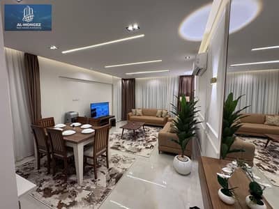*Translation to English:*  *Available for rent in Rehab*   *Area: 131 sqm*