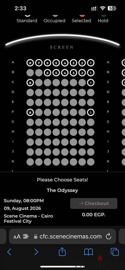 Ticket The Odyssey Scenecinema