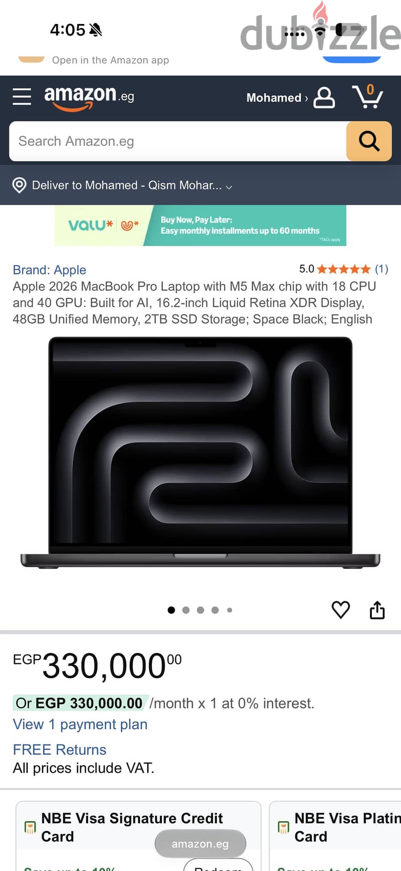 MacBook Pro M5 Max 16.2 Inch 24 MG Ram 2TB SSD 6