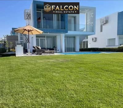 Special villa, 35% Discount, full sea view, fully finished with ACs, for sale in Cali Coast, Ras El Hekma, North Coast ,near modon UNE, the med, koun