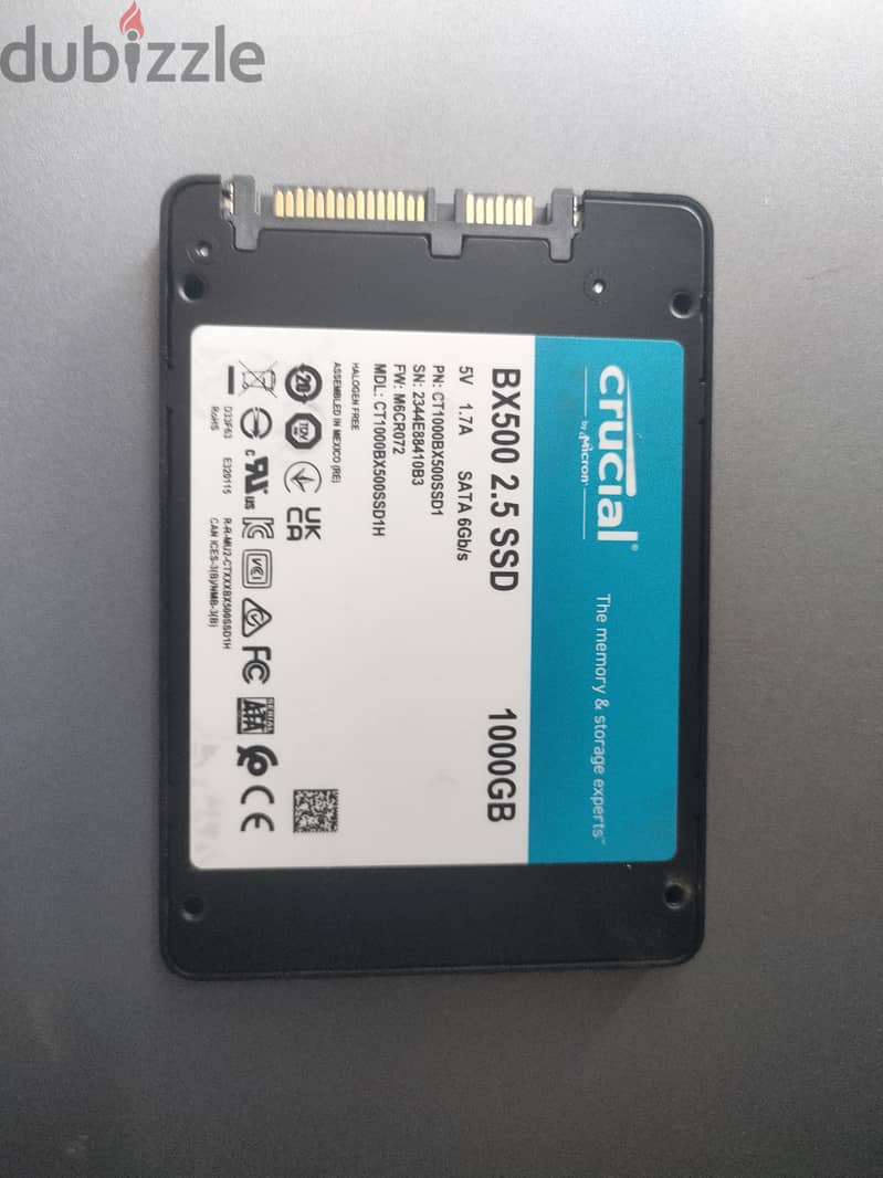 1 TB Sata SSD Crucial 1