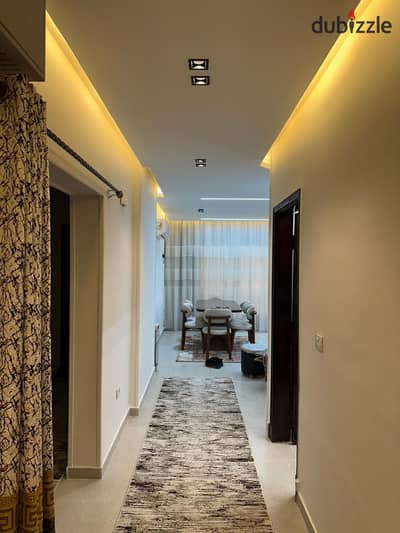 Fully furnished ground apartment with garden for rent in Wasal
