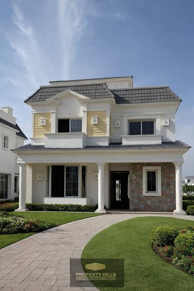 Twin house villa with immediate delivery and a private pool, first row by the sea in Mountain View Ras El Hikma