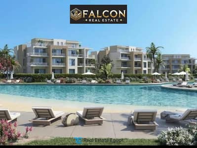Chalet, 152 sq m, steps from the sea, open view, for sale in Marina 8 North Coast compound near New Alamein