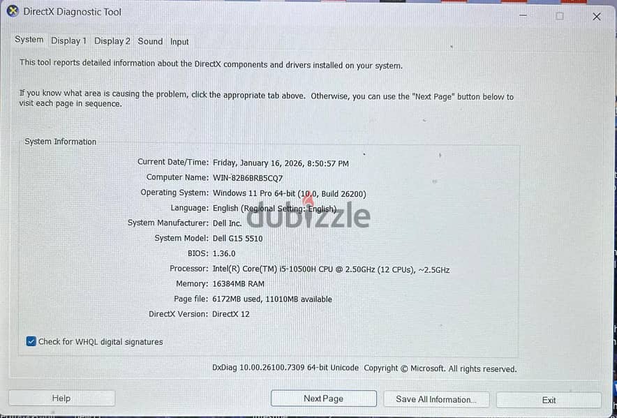 Dell Gaming Laptop 6