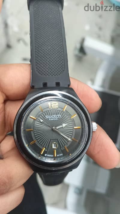 ساعة Swatch Irony اصلية ستانلس ستيل بتاريخ