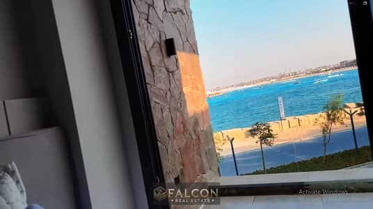 For sale: Chalet directly on the beachfront in Marina (immediate delivery, fully furnished and equipped) in Lesan El Wuzara, next to the Rixos Hotel,
