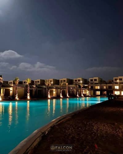 شاليه صف أول لاجون Sea View  من مصطبـة 33م  متشطب بجوار هاسيندا باي للبيع في سي شور هايد بارك الساحل الشمالي راس الحكمة Seashore Hyde Park North Coas