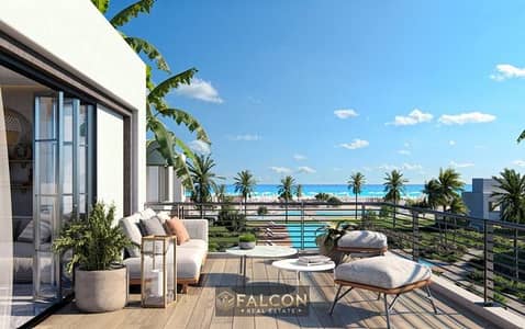 شاليه للبيع صف اول 94م ( تشطيب كامل + ACS ) بمقدم 700,000 مدن الاماراتيه راس الحكمه الساحل الشمالي - Beach Plaza El Hekma