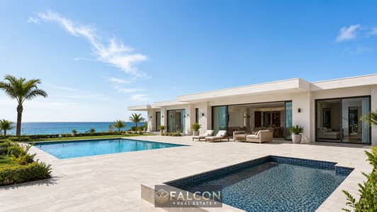 فيلا للبيع ( 6 غرف - صف اول بحر ) ONE STORY VILLA ( مساحه 500م - جاهزه للاستلام ) Excellent location قريه دايركشن وايت بجوار جون سوديك و سي شور