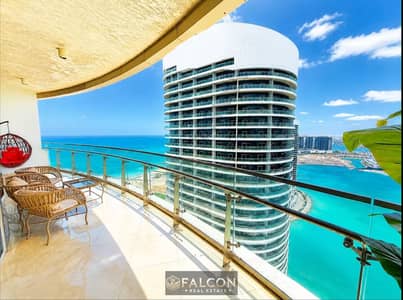 شقه للبيع علي البحر مباشره ( 90م ) full sea View - تشطيب مميز جدا / بجوار الحي اللاتيني , مزارين , ابراج العلمين Alamein Towers