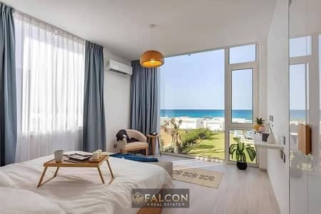 Prime location chalet  sea and lagoon View finished with ACs for sale installments near Marsa Baghush and Almaza Bay Ras el hekma north coast