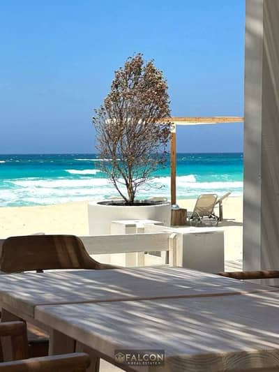 Sea view, down payment and installments available; lowest-priced chalet for sale at Silver Sands Ora (North Coast)—fully finished with A/C and a maste
