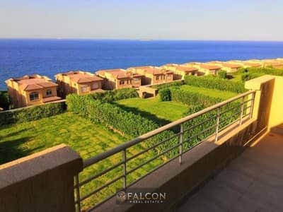 Cash price: Fully finished chalet (kitchen + air conditioning) with a sea view in Telal Sokhna, next to Porto Ain Sokhna.