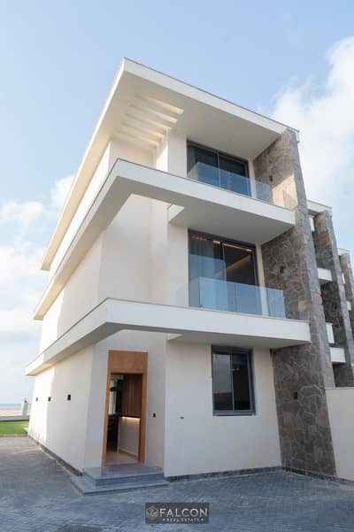 Recieve immediately a Fully Finished & Furnished Seafront Chalt 1st Row on the Sea with 360° water View Beside Rixos Hotel in New Alamein North Coast.