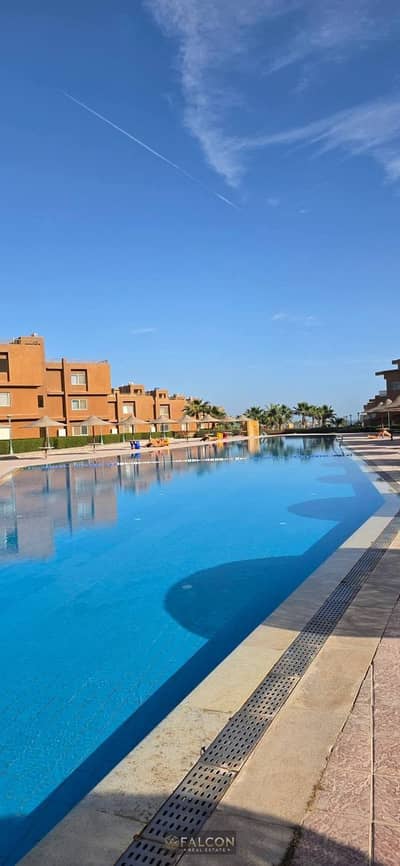 Recieve immediately a Ready To move & Fully Finished Chalet With Garden Facing North Located On The Pool With Sandy Beach & Sea View in Malibu Sokhna