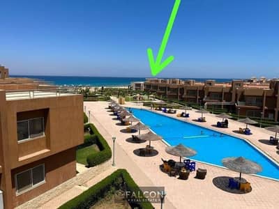 Recieve immediately a Ready To move & Fully Finished 2BR Chalet Facing North Located On The Pool With Sandy Beach & Sea View in Malibu Sokhna