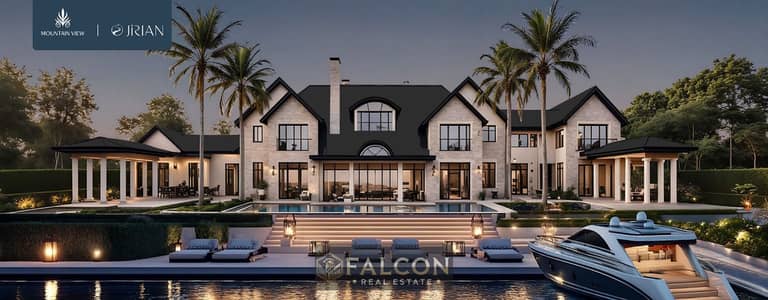 بخصم 35% امتلك قصر فاخر متشطب باكامل Super Luxurious HighEnd و بشاطي و مرسي يخت خاص علي النيل من ماونتن فيو في جيريان الشيخ زايد  - Jerian New Zayed