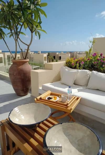 For sale: Sea View Chalet in Ras El Hekma, next to Hacienda, fully finished with ACs and kitchen, on a high terrace. Installments up to 10 years at th