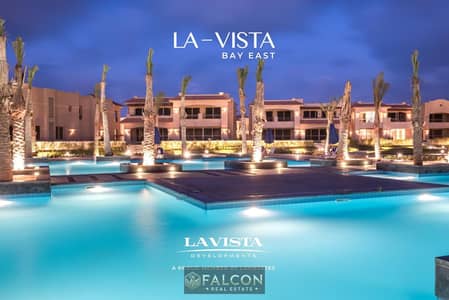 Chalet for sale in La Vista Bay East—immediate delivery, VIP finishing, minutes from the sea, and a private beach. Located next to Dous, SouthMed,