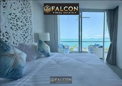 Ready for viewing, first row lagoon, luxury finishing, apartment for sale in Latin District New Alamein North Coast, next to Marassi
