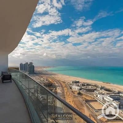 اخر فرصه لامتلاك شقه فندقيه استلام فوري بـ فيو بانورامى على البحر و تشطيب High end للبيع بجوار مارينا الساحل بـ ابراج العلمين الجديده Alamein Towers
