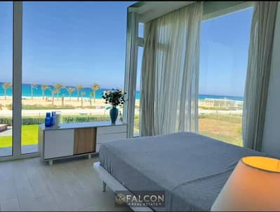 Your chalet directly on the sea, 25% discount, fully finished turnkey, chalet for sale in Seashore North Coast Ras El Hekma, near Caesar Sodic, Ogami