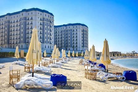 finished apartment is ready for viewing at the best price and prime location, featuring a direct sea view in the heart of New Alamein.