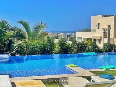 شاليه كورنر بحري بخطوات للبحر بقلب العلمين بالقرب الابراج بتكمله اقساط lagoon - alamen