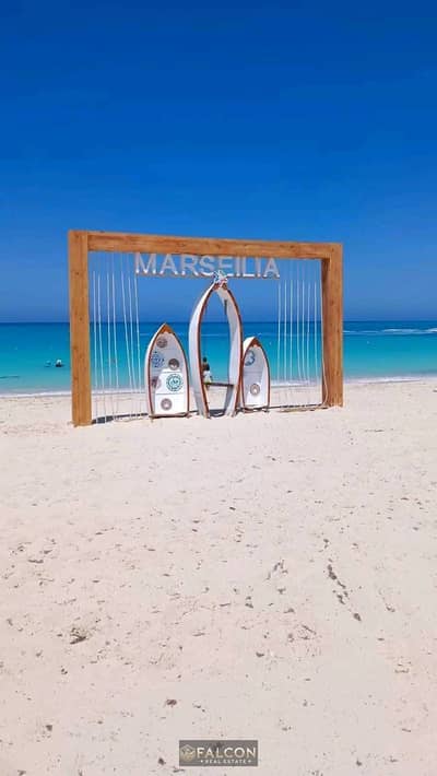 pay 750K own Ready corner chalet sea view, fully finished prime location near Hacienda West at Marseilia Beach, with installments
