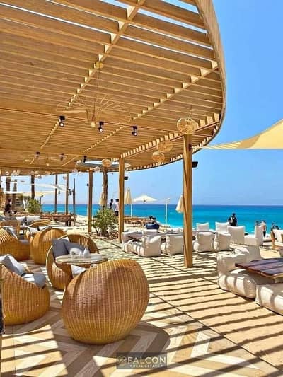 Townhouse 168 sqm + 71 sqm, first row, beachfront, for sale in Sea Shore, Ras El Hekma, the coast, at the lowest price in the market