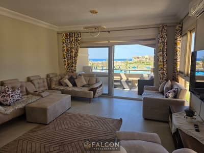 Ground-floor chalet with a garden (first row by the sea)—150 sqm plus a 60 sqm garden—available for viewing at La Vista Bay East, Ras El Hekma
